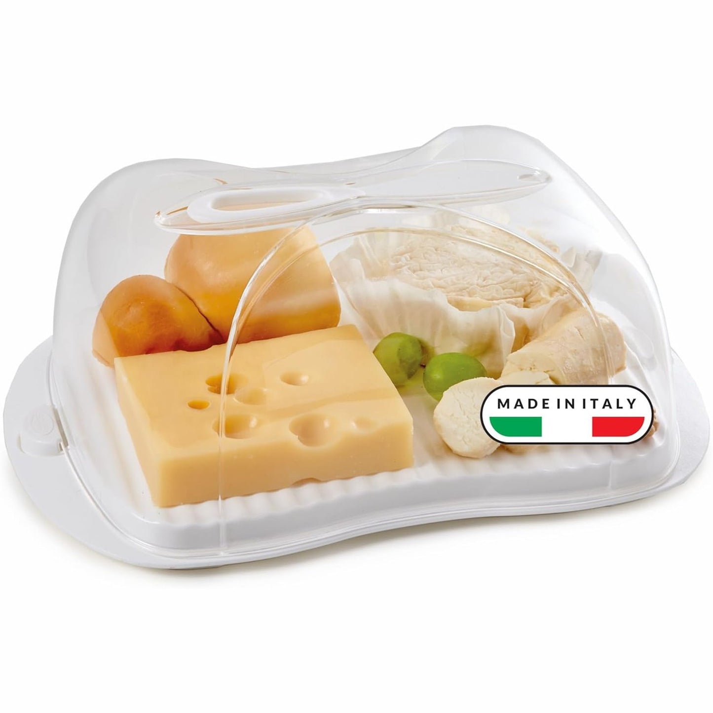 262975 - SNIPS | Kuti Djathi 3 L | Tabaka me 2 brava sigurie | Enë djathi për frigorifer me kapak transparent dhe thikë | 29 x 20 x 11 cm | Prodhuar në Itali | Pa BPA dhe ftalat