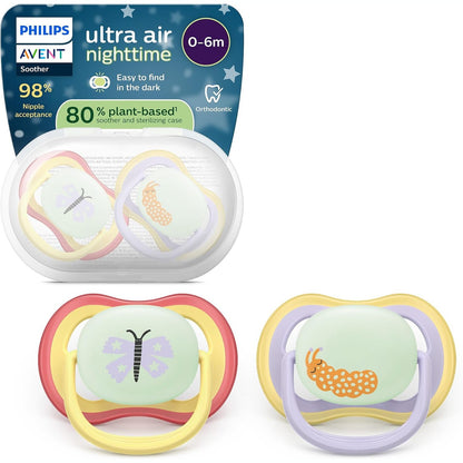 290470 - PHILIPS AVENT Thithëse Ultra Air - Ortodontike për foshnje 0-6 muaj - Silikon i butë - Pa BPA - Pako me 2 copë - SCF376/25