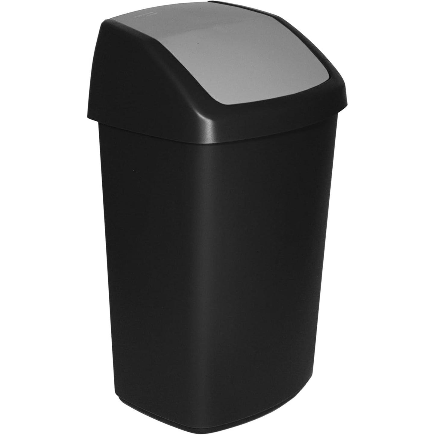 222255 - Curver Kosh mbeturinash 229390 me kapak rrotullues, plastik, i zi/gri, 40.6 x 66.8 x 34 cm, 50 litra