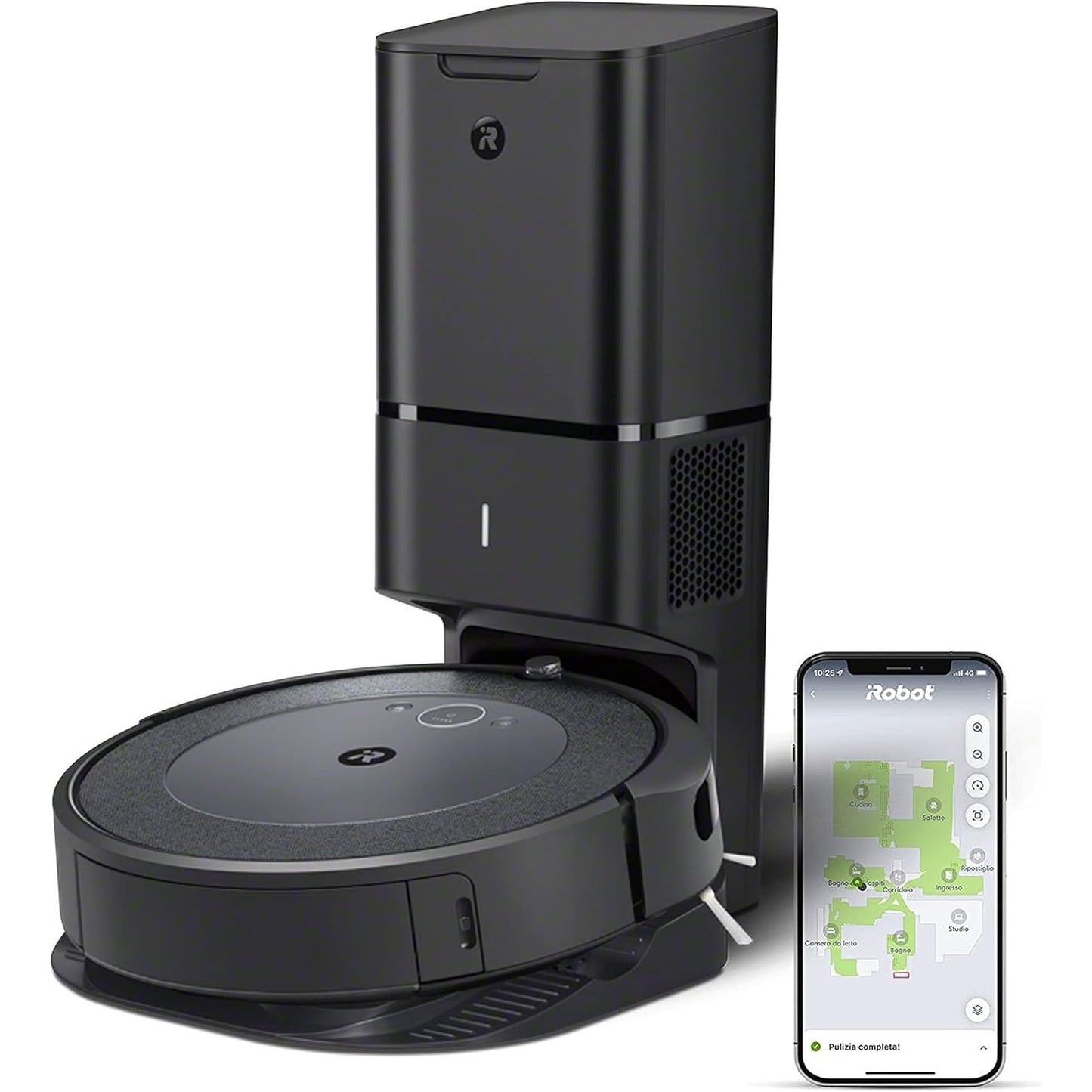 71017 - iROBOT Roomba i3+ - Robot Fshesë me Korrent, Sistem Vetëpastrimi, 2 Furça Gome me Shumë Sipërfaqe, Ideal për Kafshët shtëpiake, Sugjerime Personalizuara dhe Hartëzim, i Pajtueshëm