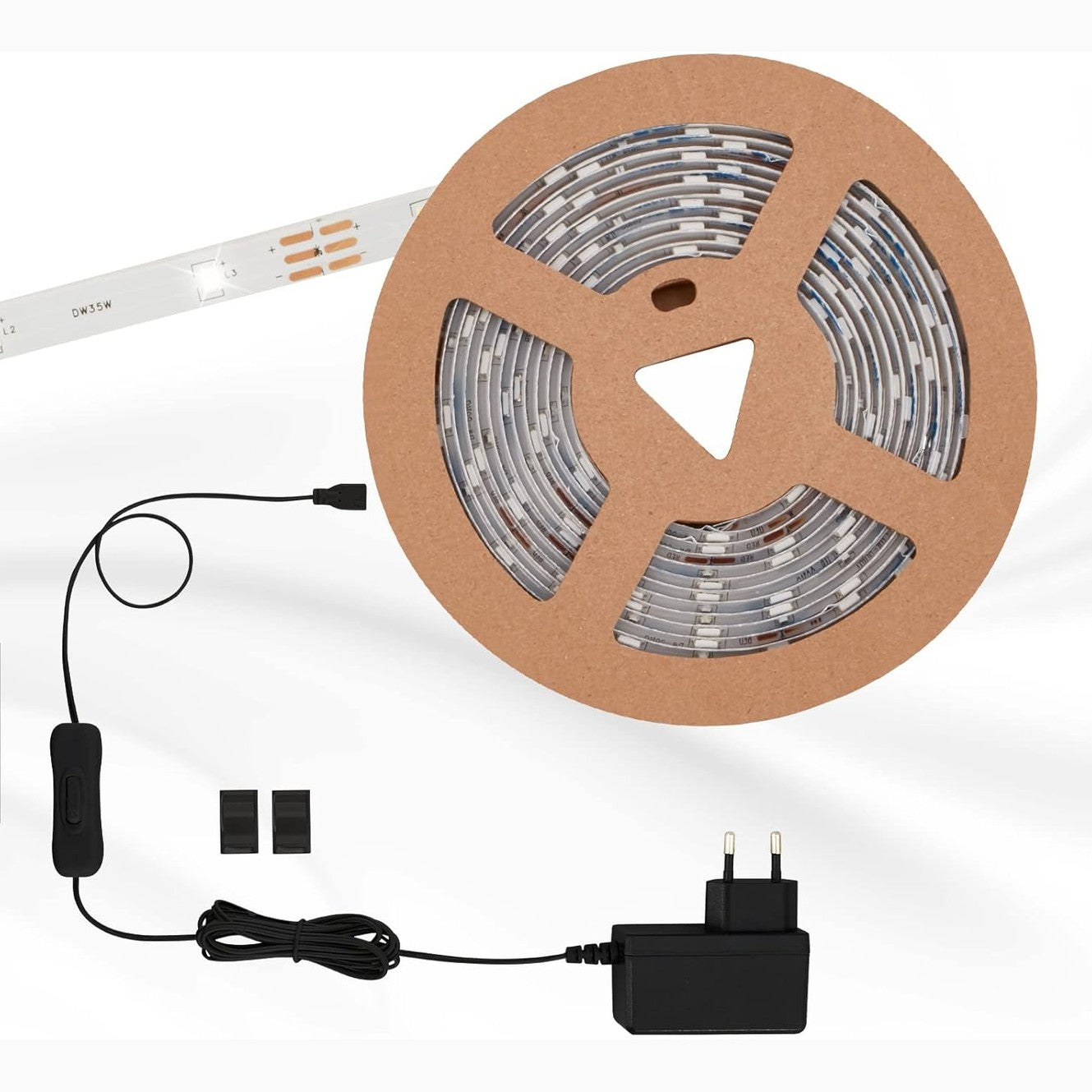 242084 - BRILONER - Shirit LED 3m me telekomandë, Dritë RGB me ngjyra, 300x0.8 cm, i bardhë