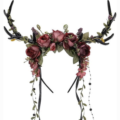 336178 - MOSTORY Antlers, mbulesë koke me lule, kostum i Rilindjes, për kostum karnaval, estetikë për Cosplay