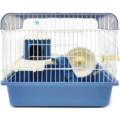 246903 - BPS Kafaz për Hamsterë BPS, Minishtëpi, Vilë, për Hamsterë, me Tas Ushqimi, Shishe Uji, Rrotë, Ngjyrë e Rastësishme, BPS-1381