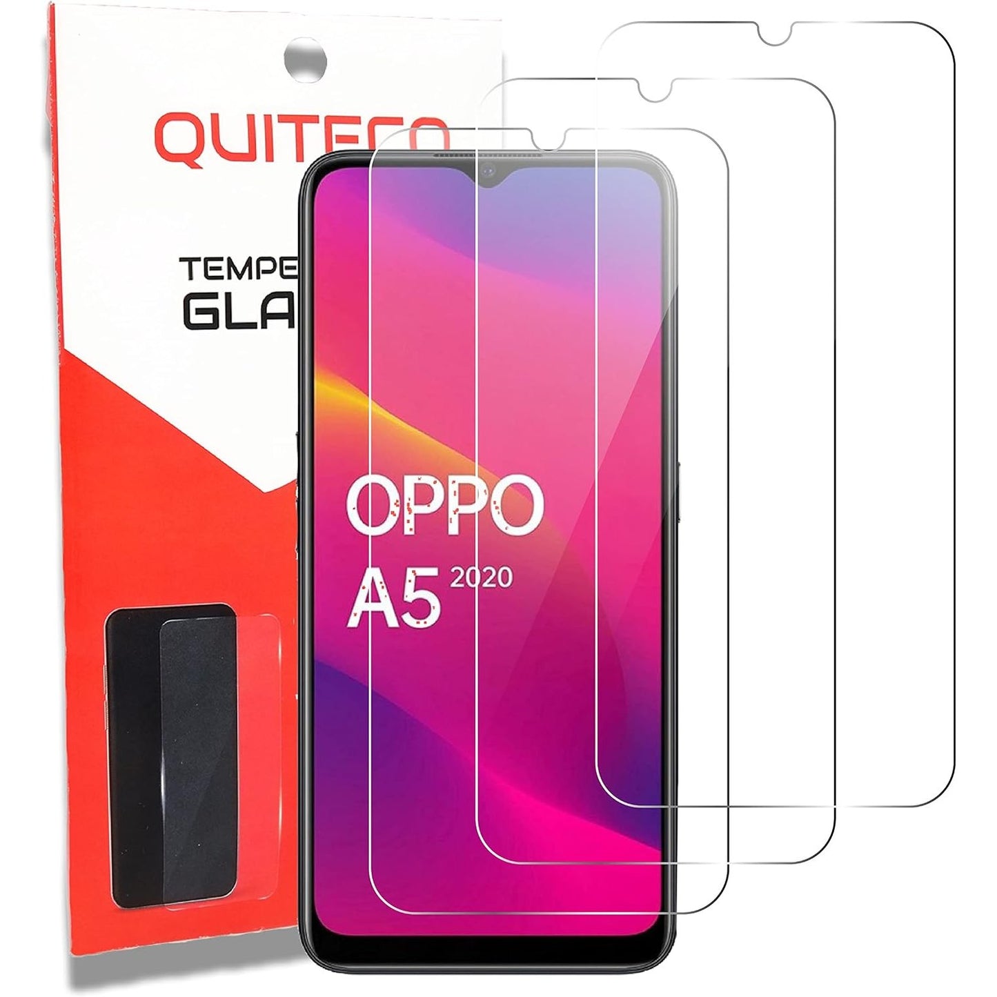 277315 - QUITECO Mbrojtës Ekrani për Oppo A5 2020 / Oppo A9 2020 [3 COPË]