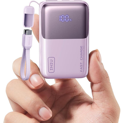 305194 - INIU Ultra Mini Powerbank, Karikim i Shpejtë 10000mAh 45W me Kabllo USB C