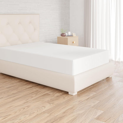 253688 - Amazon Basics - Çarçaf i montuar, 90 x 190 x 30 cm, Mikrofibër Poliester, i Bardhë