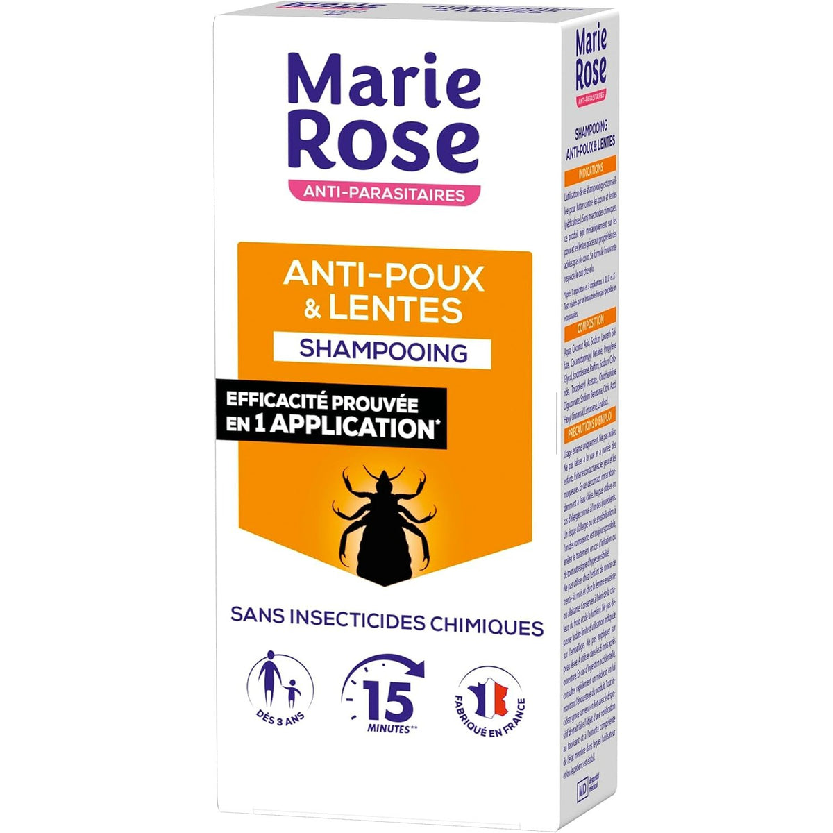 308284 - MARIE ROSE Shampo kundër morrave dhe thërrijave, efektive me 1 aplikim, 125 ml