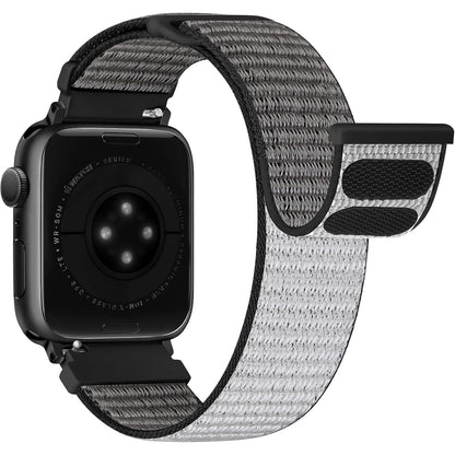 266990 - BCUCKOOD Rrip sportiv prej najloni për Apple Watch 38mm 40mm 41mm 42mm (Seria 11 10) për femra dhe meshkuj, gri hekuri