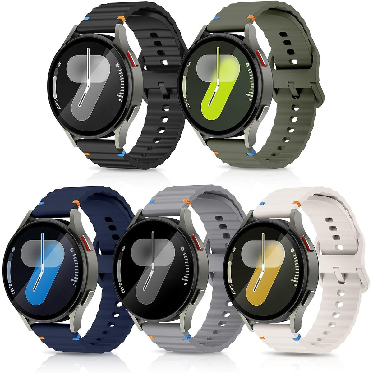 310729 - ACEYOON Rripa dore silikoni për Samsung Galaxy Watch 7, 20 mm, zëvendësues për Galaxy Watch 6, 5, 4, 40 mm dhe 44 mm
