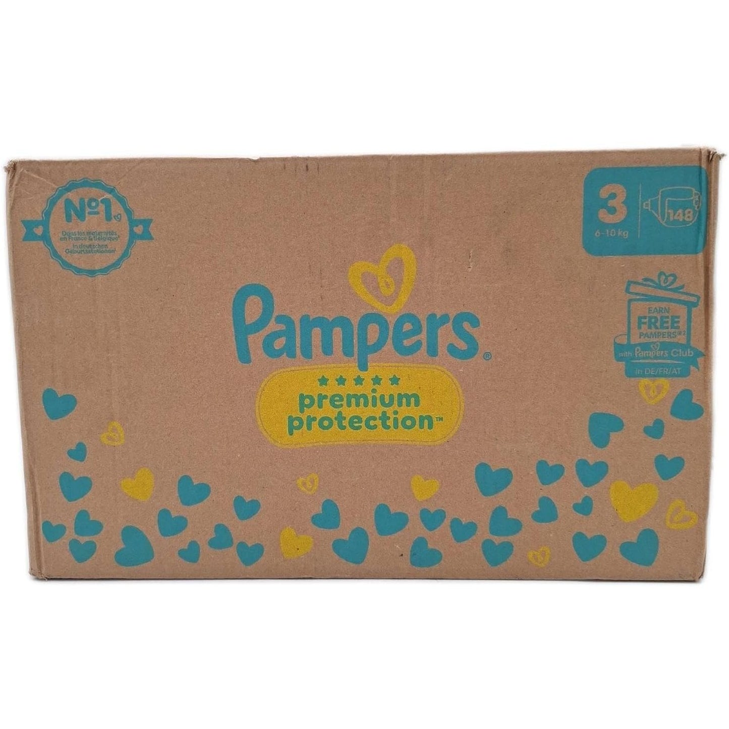 315756 - PAMPERS Premium Protection, Madhësia 3, 148 pelena, për fëmijë 6-10 kg, mbrojtje e dyfishtë për lëkurën dhe rrjedhjet, përfshin 10 peceta Harmonie Aqua