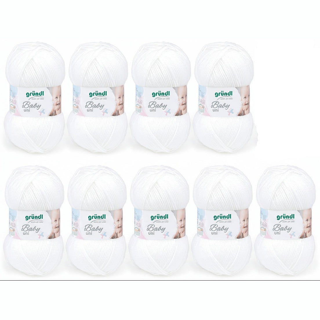 214549 - GRÜNDL Baby Wool, 70% poliakrilik, 30% poliamid, 9 topa 50 g / 150 m, madhësia e gjilpërës 3.5-4.5