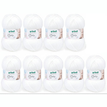 214549 - GRÜNDL Baby Wool, 70% poliakrilik, 30% poliamid, 9 topa 50 g / 150 m, madhësia e gjilpërës 3.5-4.5