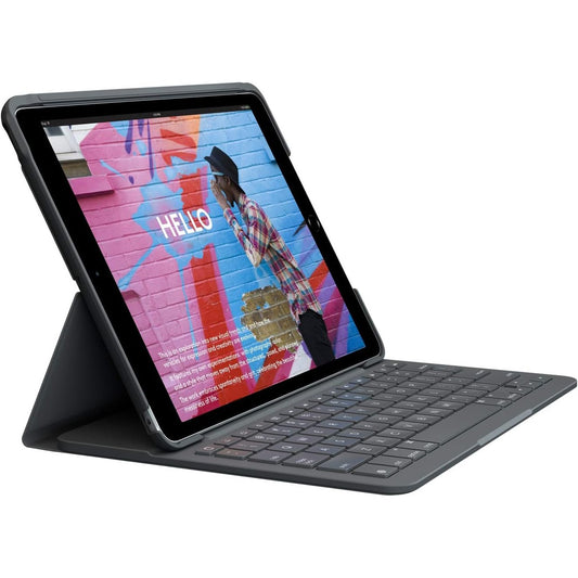 319392 - LOGITECH Kutia e tastierës Slim Folio për iPad (gjenerata e 7-të, 8-të dhe 9-të) me tastierë të integruar pa tel, paraqitje gjermane QWERTZ - Grafit
