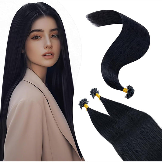 301601 - ELAILITE Zgjatje flokësh me keratin natyral 1g #18+613, bjonde rëre, 100 fije, zgjatje flokësh me majë U Hot Fusion, 50cm, 100g