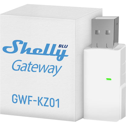 276844 - SHELLY Porta e Gjurmëve BLU | Bluetooth Wi-Fi | Dongle USB-A | Automatizimi i Shtëpisë | I pajtueshëm me Alexa dhe Google Home | Aplikacioni iOS dhe Android | Pa tel | Përsëritës Wi-Fi | Nuk kërkohet qendër