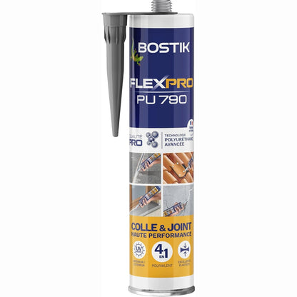 289298 - BOSTIK Ngjitës Flexpro PU 790 Gri Antracite RAL 7016 – Izolues, Ngjitës dhe Flago shumëpërdorimësh – 300 ml