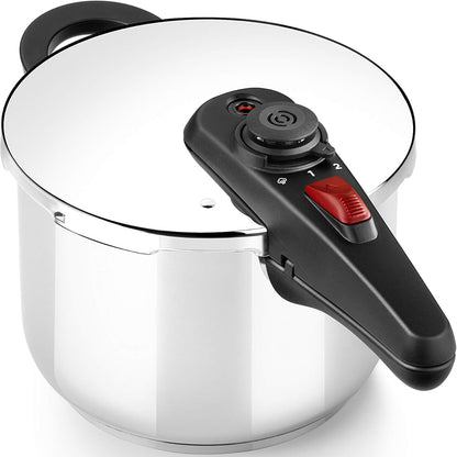 255182 - BRA Allure Tenxhere me presion 4 litra, çelik inox 18/10, 2 programe gatimi, sistem mbylljeje hapjeje, e përshtatshme për të gjitha llojet e kuzhinave
