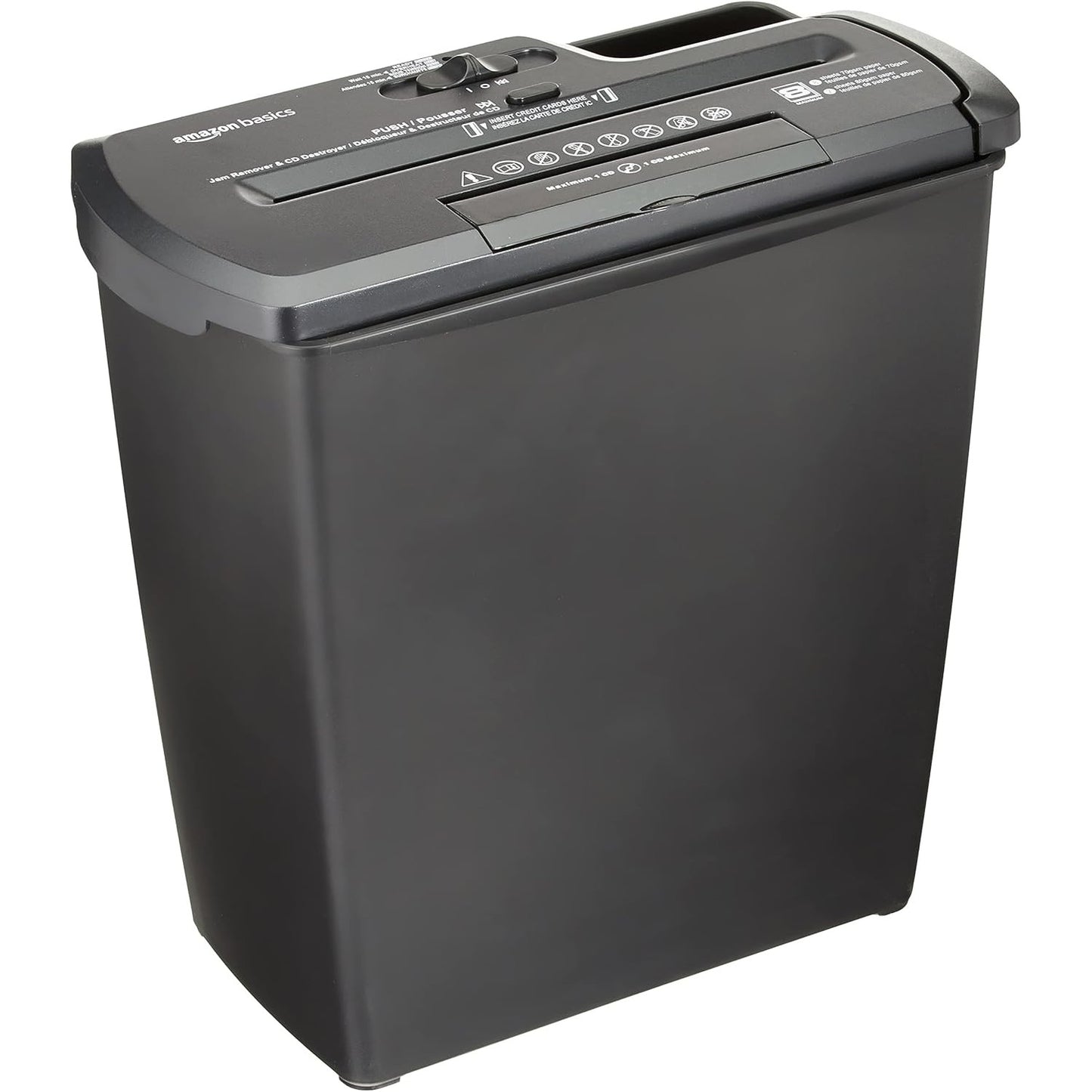273362 - AMAZON BASICS - Shredder letre, prerje shiritash, shredder CD, 7-8 fletë, e zezë