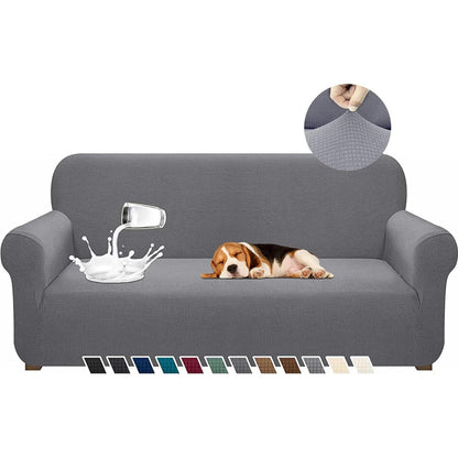 204485 - HENGRONGSHEN Mbulesë Divani në Formë L, 4 Vendesh, Madhësi 230-300cm, Gri e Çelët, Mbulesë Universale me Rezistencë ndaj Ujës dhe Kundër Rrudhave