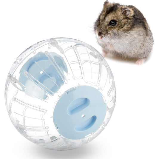 210580 - RELAXDAYS - Topi për Hamsterë, Ø 18.5 cm, Materiali - Plastik, Lodër Brejtësish me Ngjyre Transparent/Blu, Për Hamsterë dhe Minj