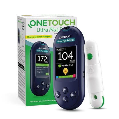 275500 - OneTouch - Matësi i glukozës në gjak Ultra Plus Reflect®, 1 metër, 10 shirita testimi, 10 lanceta, 1 pajisje lancimi