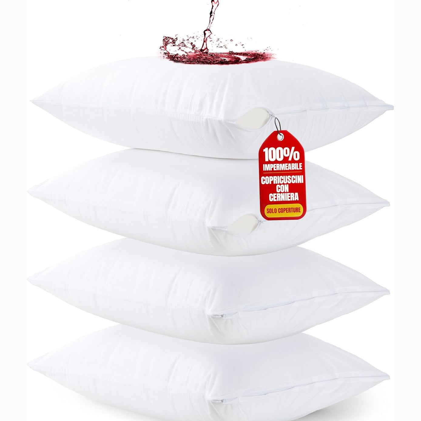 216516 - Utopia Mbrojtëse jastëku për shtrat 50x70 cm (Set me 4 copë), e papërshkueshme nga uji me zinxhir, Mbulesë jastëku e çertifikuar Oeko-TEX