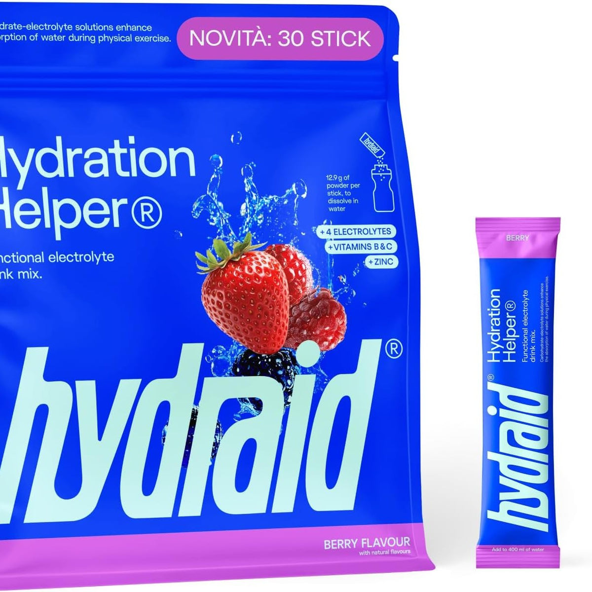 303135 - Hydraid Hydration Helper® BERRY - Elektrolyt Pluver, 25 shkopinj
