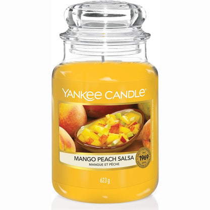 187751 - YANKEE CANDLE Qiri Aromatik në Kavanoz të Madh, Aroma e Salsës Pjeshke Mango, Kohë Djegie deri në 150 Orë, Dhurata e Përshtatshme për Gra