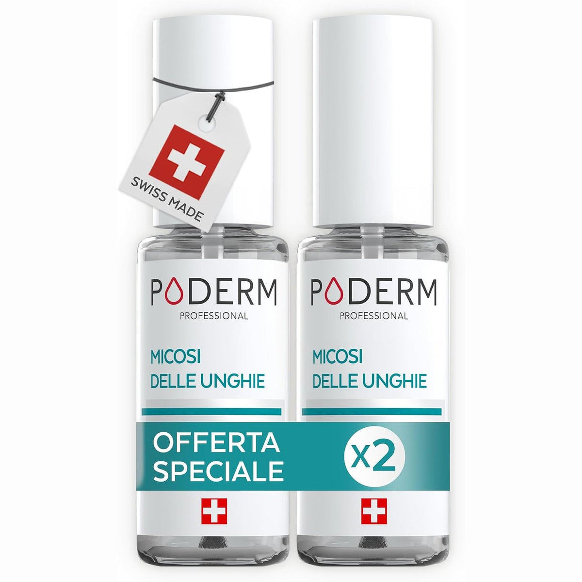 321050 - PODERM PAKETA 2-në-1 | Trajtim për kërpudhat e thonjve | Me bimë të jashtëzakonshme | Kujdes profesional për këmbët/duart | Prodhuar në Zvicër