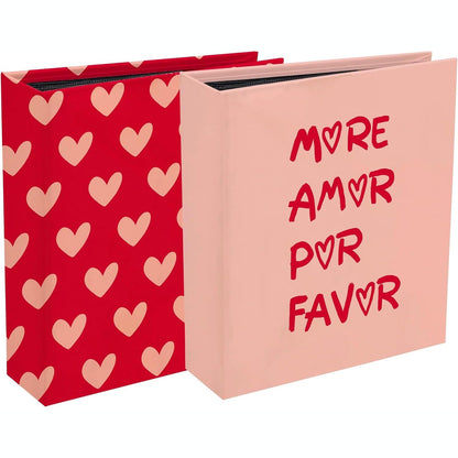 295370 - EXACOMPTA - Ref. 65007E - Set prej 2 albumesh fotografish LOVE me xhepa - 60 faqe - 60 foto 11x15cm - kopertinë e shtypur me motive Love - 2 imazhe - xhepa të zinj të brendshëm