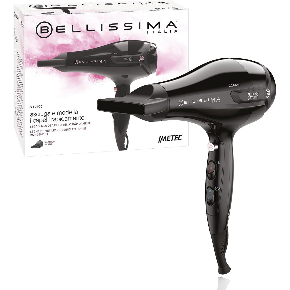 303139 - BELLISSIMA Tharëse flokësh S9 2300, 2200 W, me grykë përqendrimi