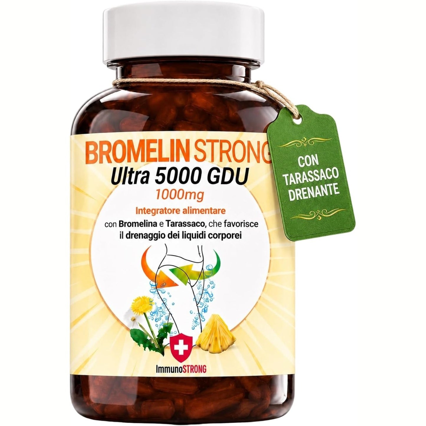 272287 - Bromelain Forte, 5000 Gdu, 120 tableta, përqendrim i pastruar, deri në 4 muaj furnizim, ImmunoSTRONG