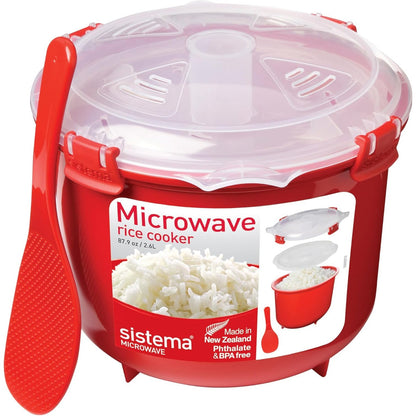 257956 - TENXHERE ORIZI me mikrovalë Sistema | 2.6 L | Pa BPA | E kuqe