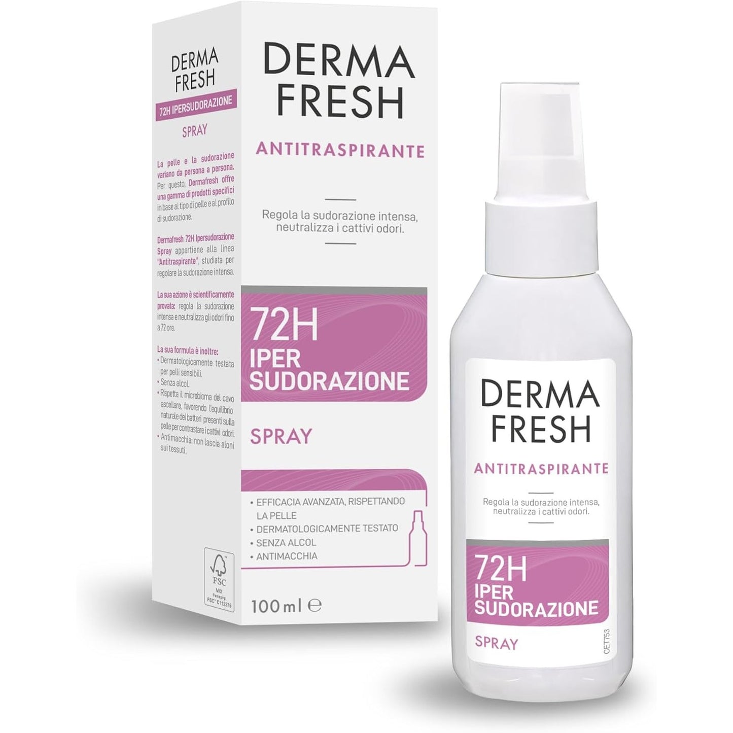 321987 - DERMAFRESH 72H Deodorant Antidjersitës, Sprej - 100 ml