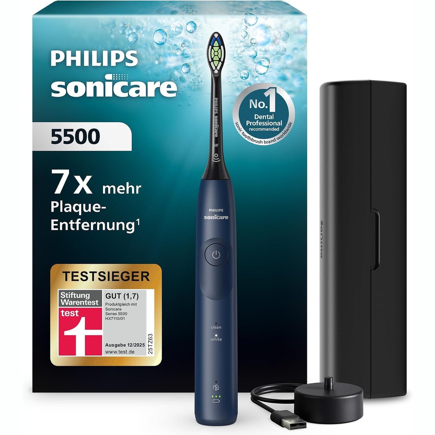 289482 - PHILIPS Sonicare 5500 HX7113/01, Furçë Dhëmbësh Elektrike, 2 Mënyra Pastrimi, Blu e Errët