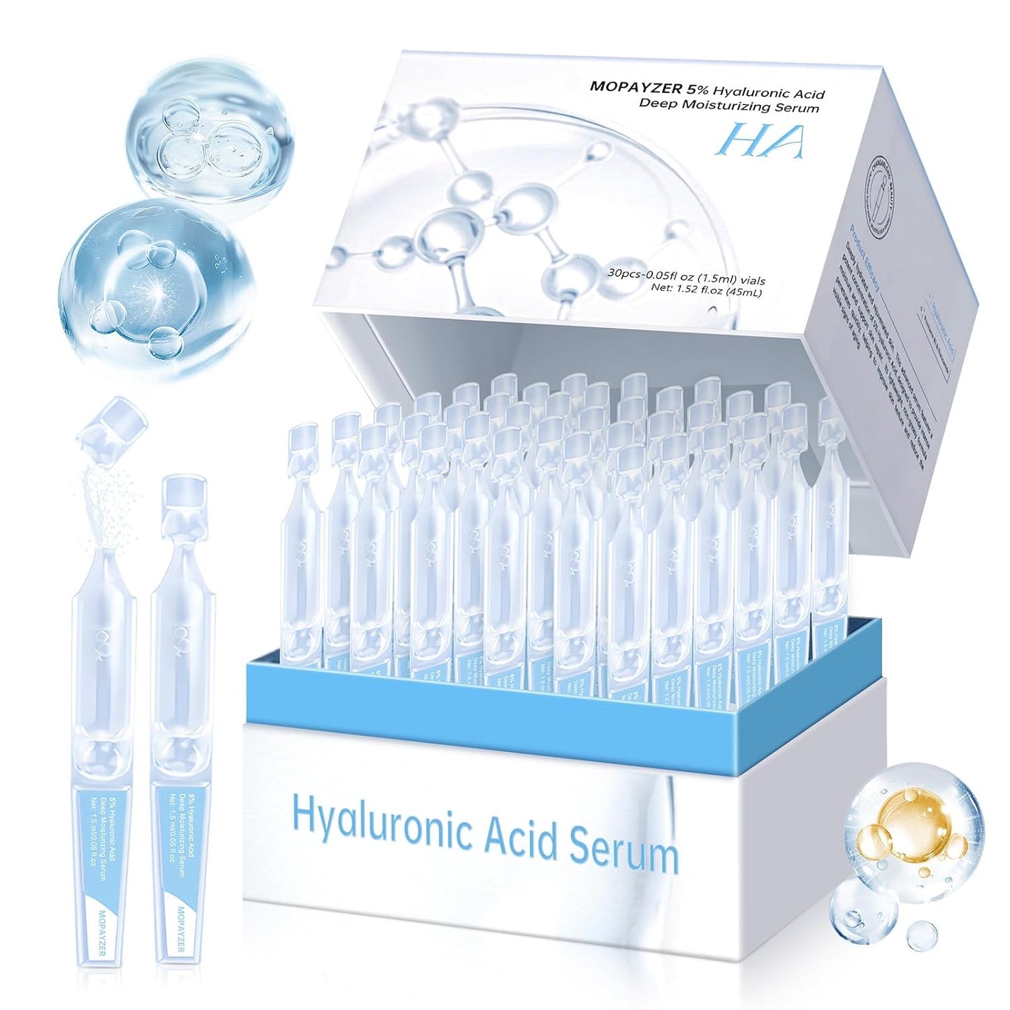321461 - Wake Nature Perfection Serum me Acid Hialuronik 5%, 30 copë, Ampula Ultra-Hidratuese