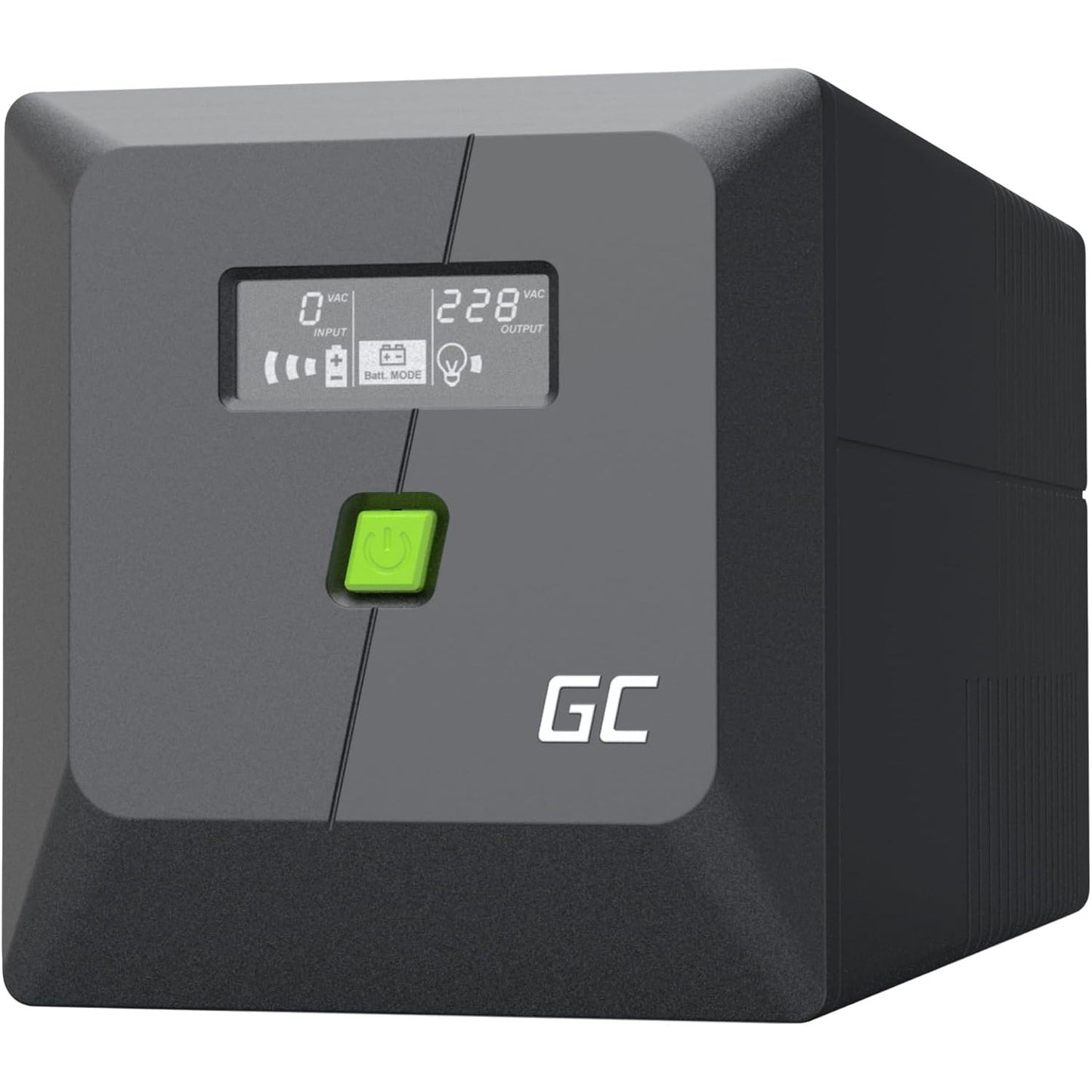 267581 - GREENCELL UPS 1000VA 700W PowerResource me Ekran LCD, UPS me Valë Sinusoide të Pastër, Mbrojtje nga Rrymat e Tepruara, Furnizim me Energji Emergjente për Pajisjet Shtëpiake, USB/RJ45, 4x Schuko