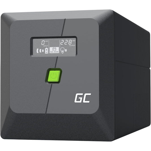 267581 - GREENCELL UPS 1000VA 700W PowerResource me Ekran LCD, UPS me Valë Sinusoide të Pastër, Mbrojtje nga Rrymat e Tepruara, Furnizim me Energji Emergjente për Pajisjet Shtëpiake, USB/RJ45, 4x Schuko