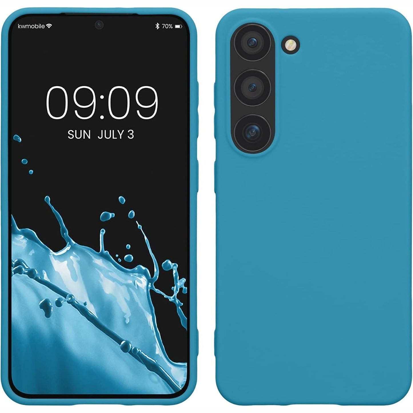269641 - kwmobile Mbrojtëse për Samsung Galaxy S23, silikoni, blu e ndezur