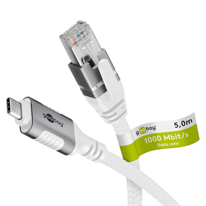 273422 - goobay Kabllo 5m USB-C në RJ45 Ethernet CAT 6, 1 Gbps