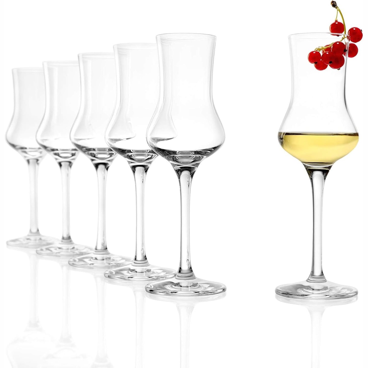 217870 - STÖLZLE LAUSITZ Gota Grappa Set me 6 gota Grappa 90 ml, pa këmbë, për liker, të përshtatshme për lavastovilje, pamje qelqi të fryrë