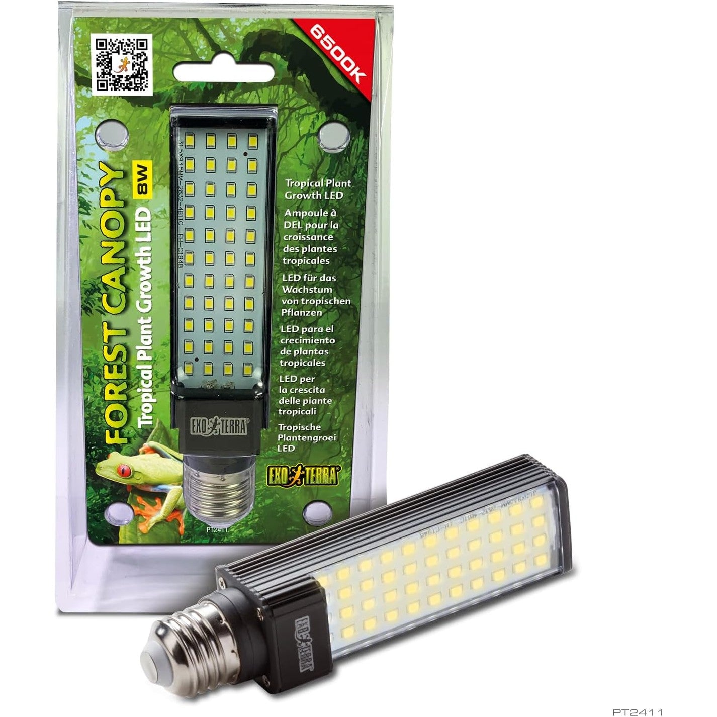 226660 - EXO TERRA Llambë LED me efikasitet energjetik, 8W, E27, 6500 K, për rritjen e bimëve tropikale, me balast të integruar, 1 copë