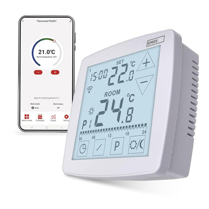 255095 - EMOS GOSMART, TERMOSTAT I ZGJUAR, WIFI, OPENTHERM, KONTROLL ME PREKJE, I PËRSHTATSHËM ME TUYA, GOOGLE ASSISTANT DHE ALEXA