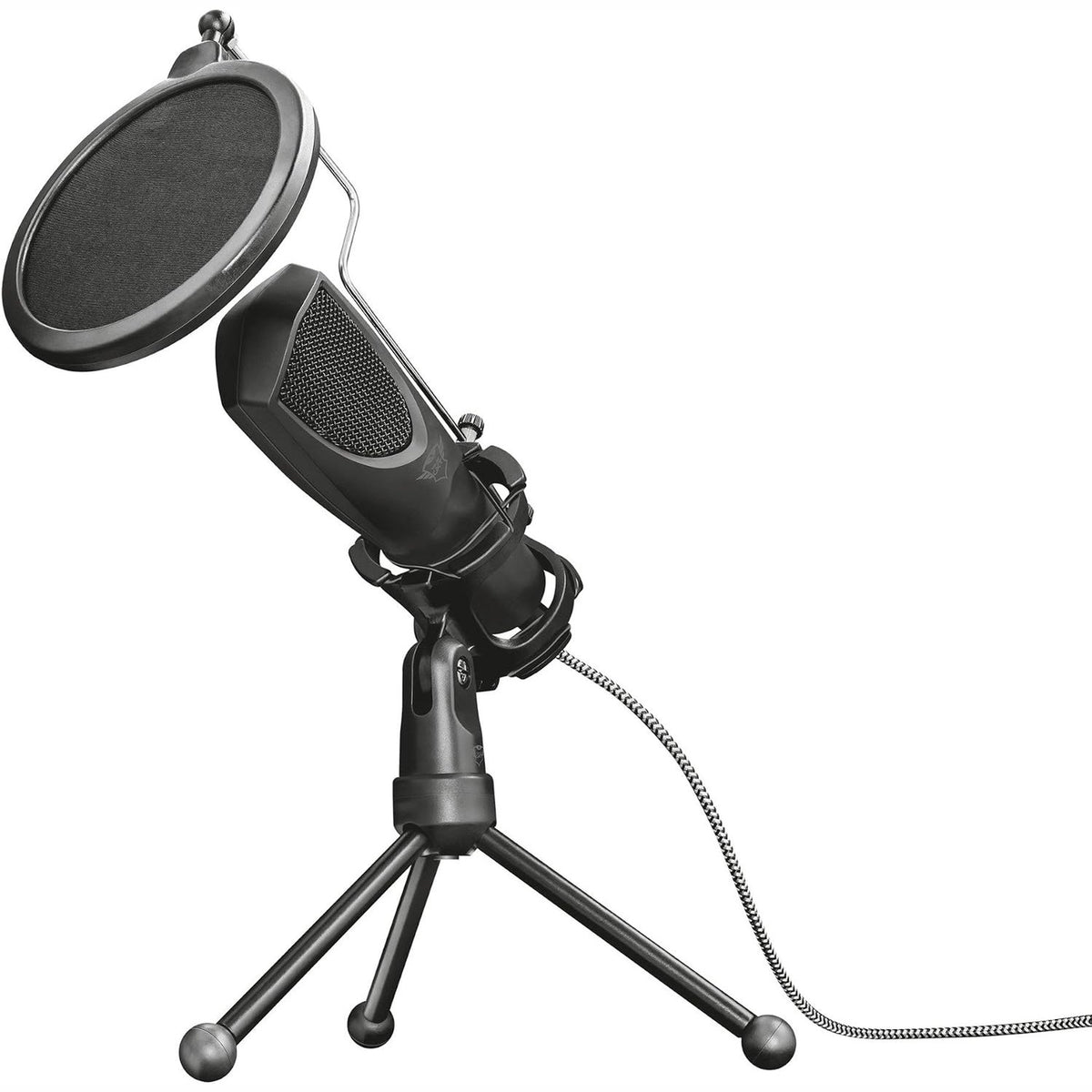 319843 - TRUST GAMING Mikrofon Transmetues USB GXT 232 Mantis, Profesional, me Tripod dhe Filtër Pop, për Podkaste, Lojëra, ASMR, Këngë, Muzikë, YouTube, Twitch, PC, PS4, PS5, i Zi