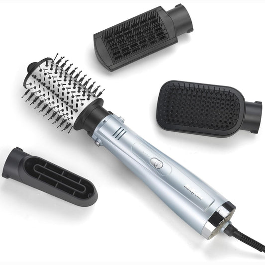 302742 - BABYLISS Furçë ajri 4-në-1 Hydro Fusion, Furçë tharëse flokësh, 4 aksesorë, Blu, AS774E