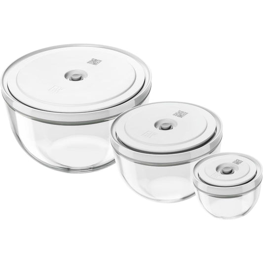 191352 - ZWILLING - Set Enësh me Vakum Fresh & Save BOWLS, 6 Copë, Madhësi S-12cm, M-18cm, L-24cm, Materiali Qelq