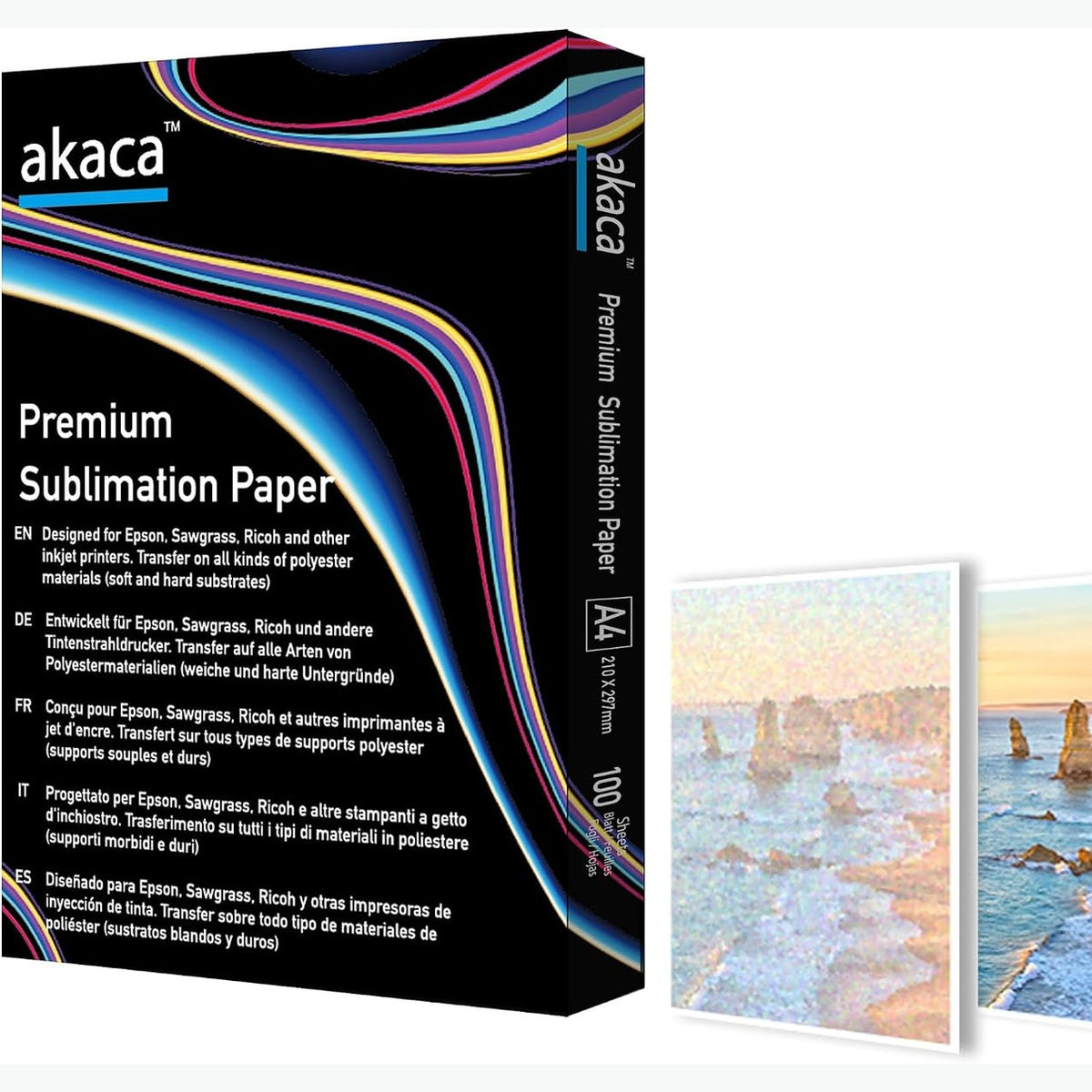 310365 - Letër Sublimimi A4 akaca, 210x297 mm, 100 fletë, 120 g/m², për printerë sublimimi Epson, Sawgrass, Ricoh