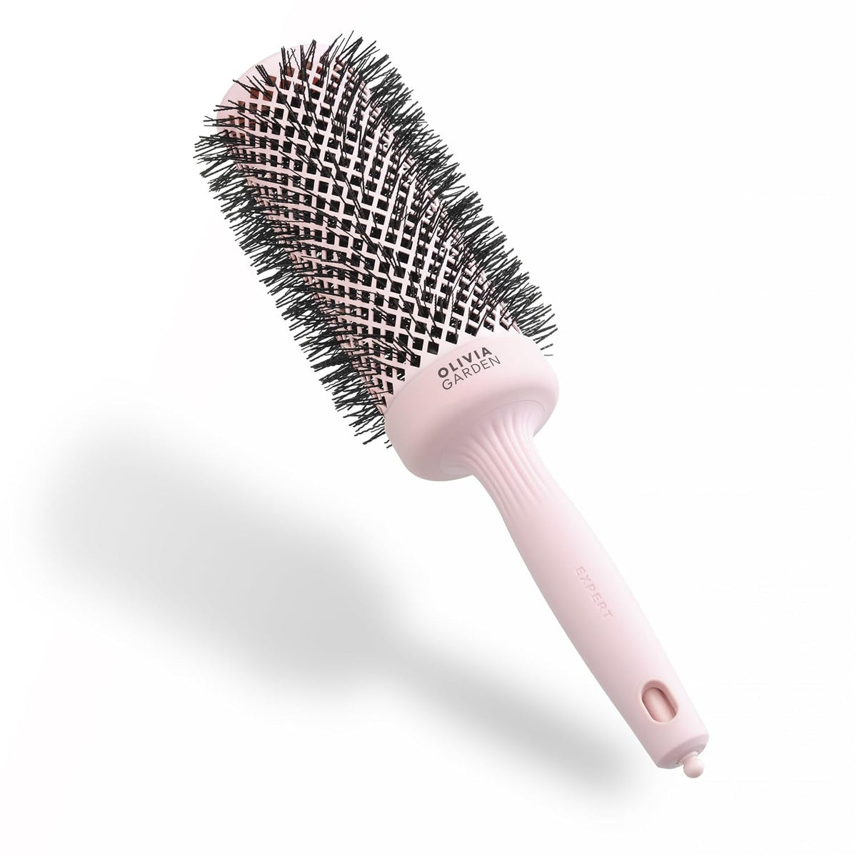 336295 - OLIVIA GARDEN Furçë Blowout Speed Rozë Pastel 55 - Furçë qeramike e rrumbullakët me trup ekstra të gjatë