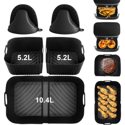 162925 - NINJA Tabaka e Silikonit për Skuqëse me Ajër, 10.4L AF500EU, Aksesorë Ripërdorshëm për Skuqëse NINJA Foodi FlexDrawer 10.4L
