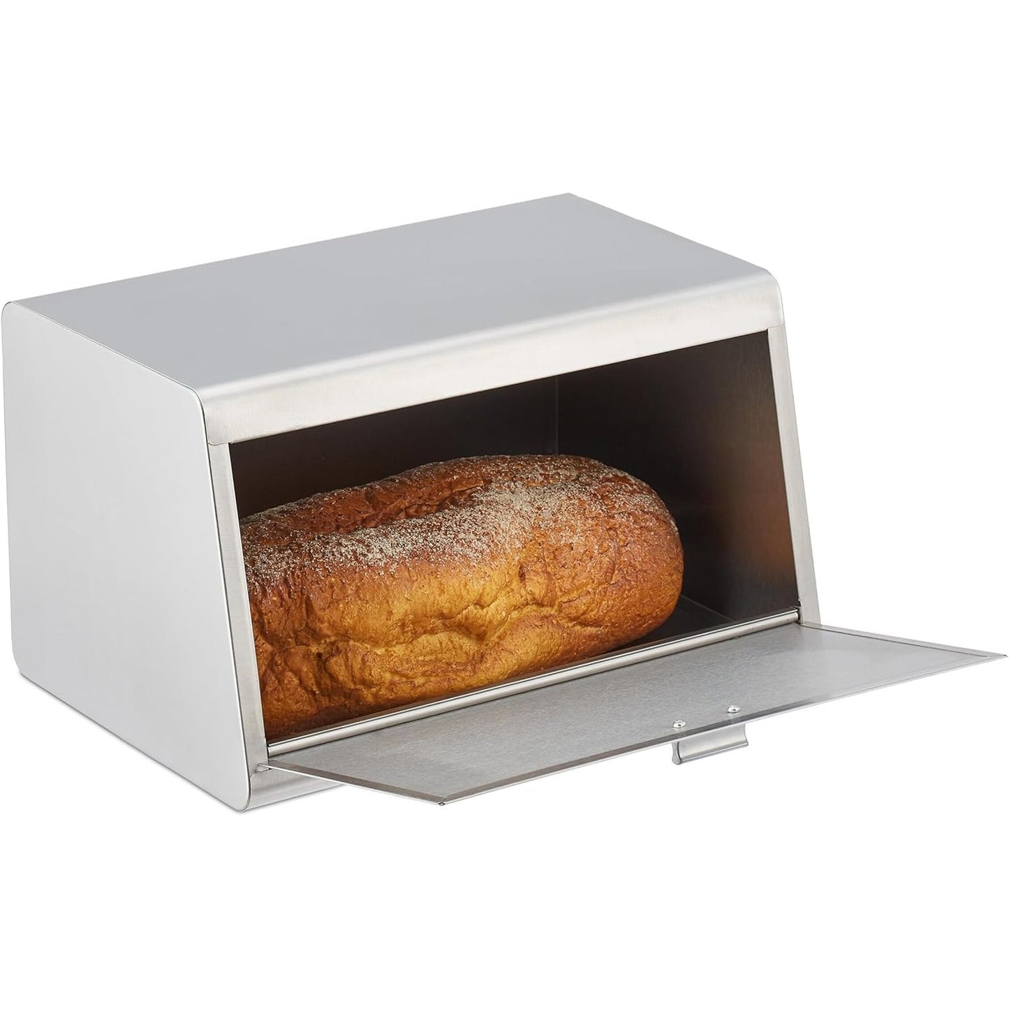 214167 - RELAXDAYS Kuti për bukë prej çeliku inox, LxGxTh: 20.5x34.5x23.5 cm